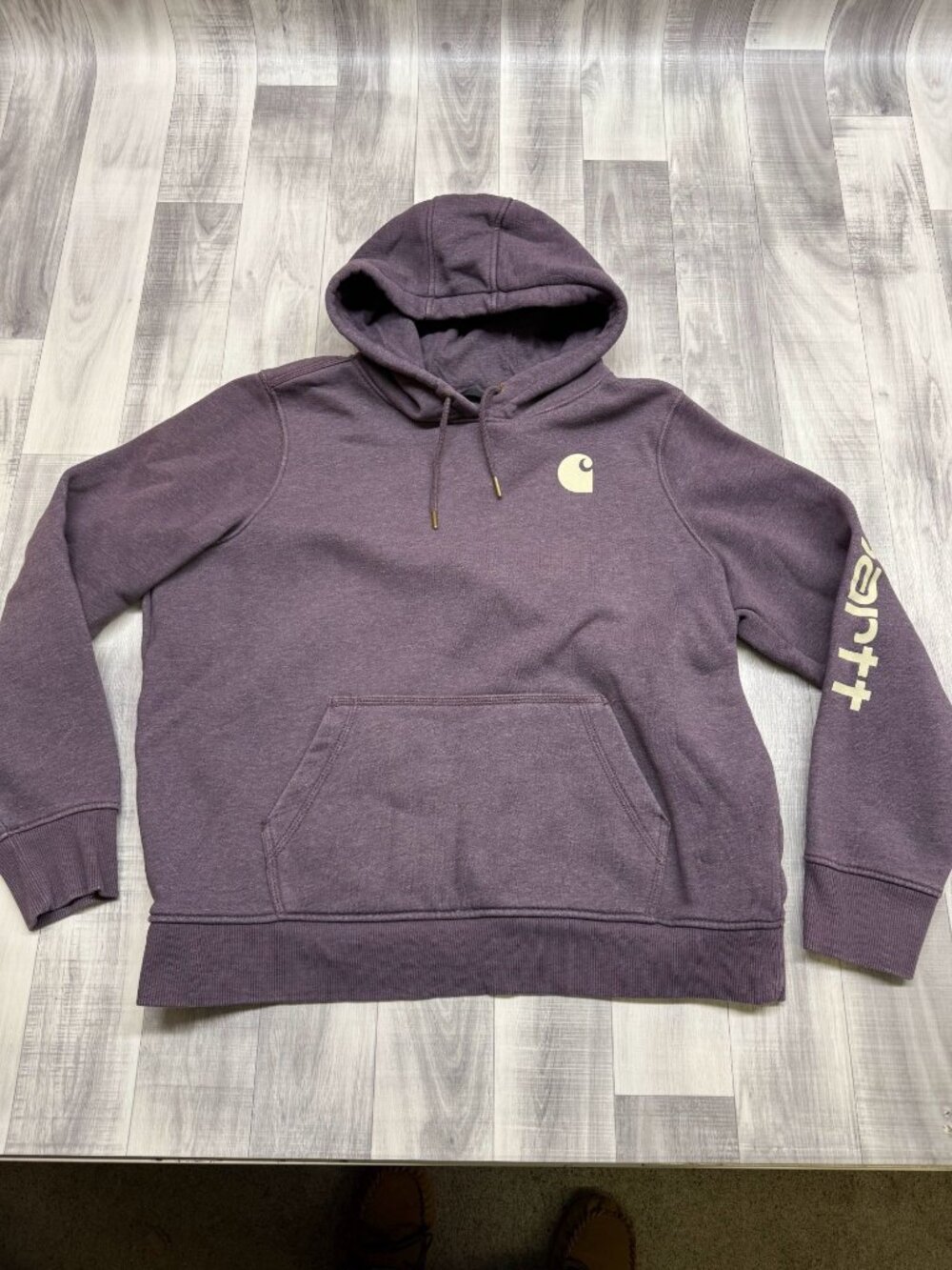 ✅Womens XL Carhartt Relaxed Fit Hoodie Heavyweight Pullover Sweatshirt Purple